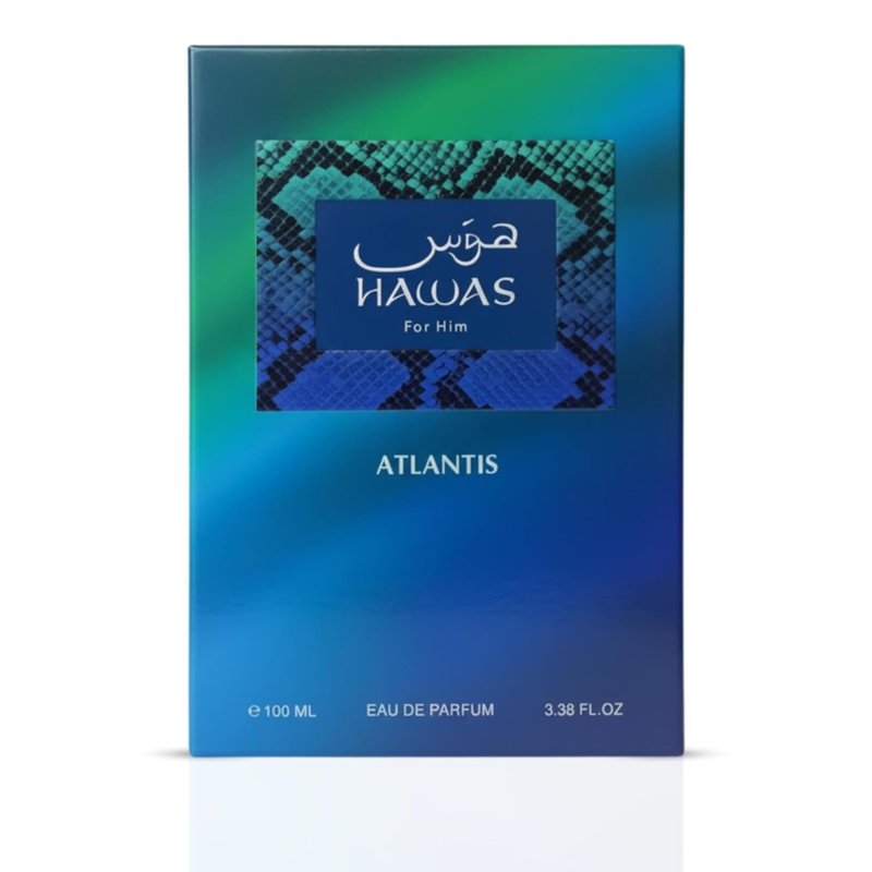 Rasasi Hawas Atlantis Eau de Parfum for Men - Fresh & Modern Fragrance | 100ml (3.4 oz) Spray