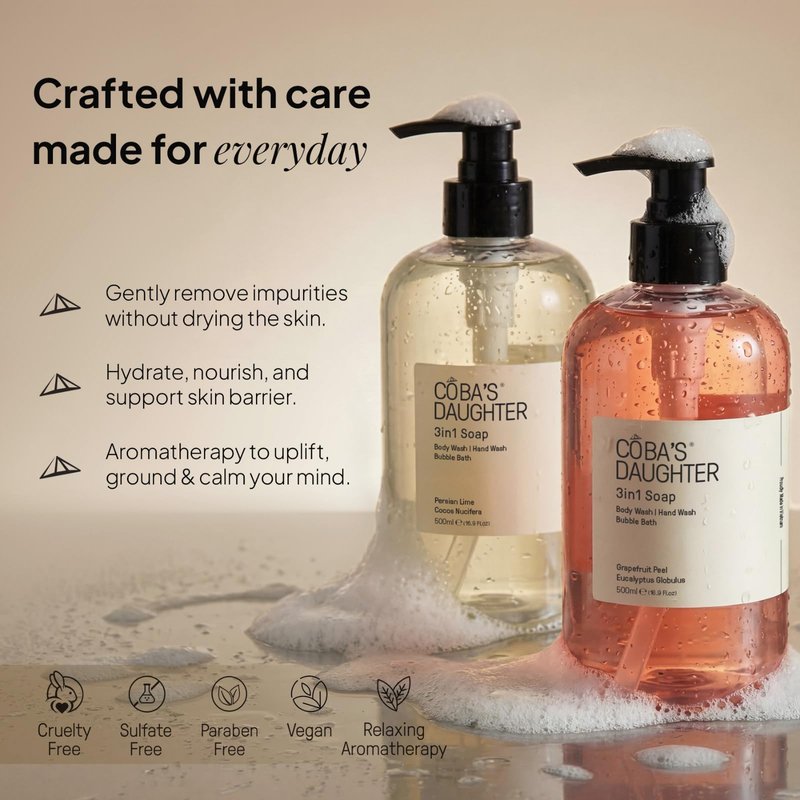 COBA’S DAUGHTER Luxury Spa Gift Set - Bath & Body Set with Rattan Case, Body Wash, Bubble Bath & Scrub – Premium Holiday, Birthday, housewarming, bridal shower & Self-Care Gift