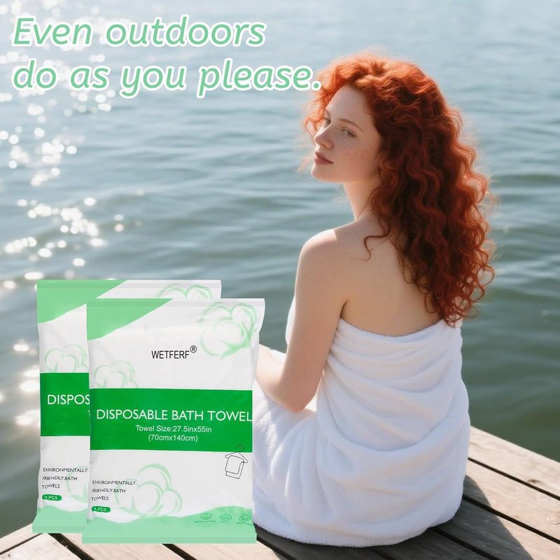 Large Disposable Bath Towels - 20 Pack Durable & Portable for Travel, Camping, Spa | 55'' x 27.5''