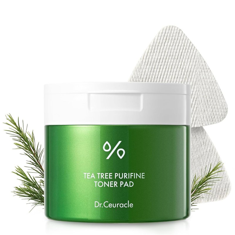 Dr.Ceuracle Tea Tree Toner Pads - Mild Exfoliating Pore Care | 60 Double-Textured Face Pads with PHA, Zinc PCA, Niacinamide