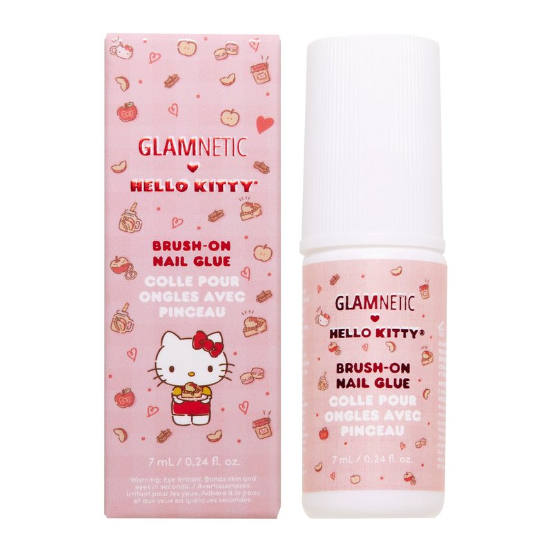Hello Kitty™ x Glamnetic Super Strong Brush On Nail Glue | Brush Tip Applicator, Mess Free, Travel Friendly, Vegan | Durable & Long-Lasting | .24 fl. oz.