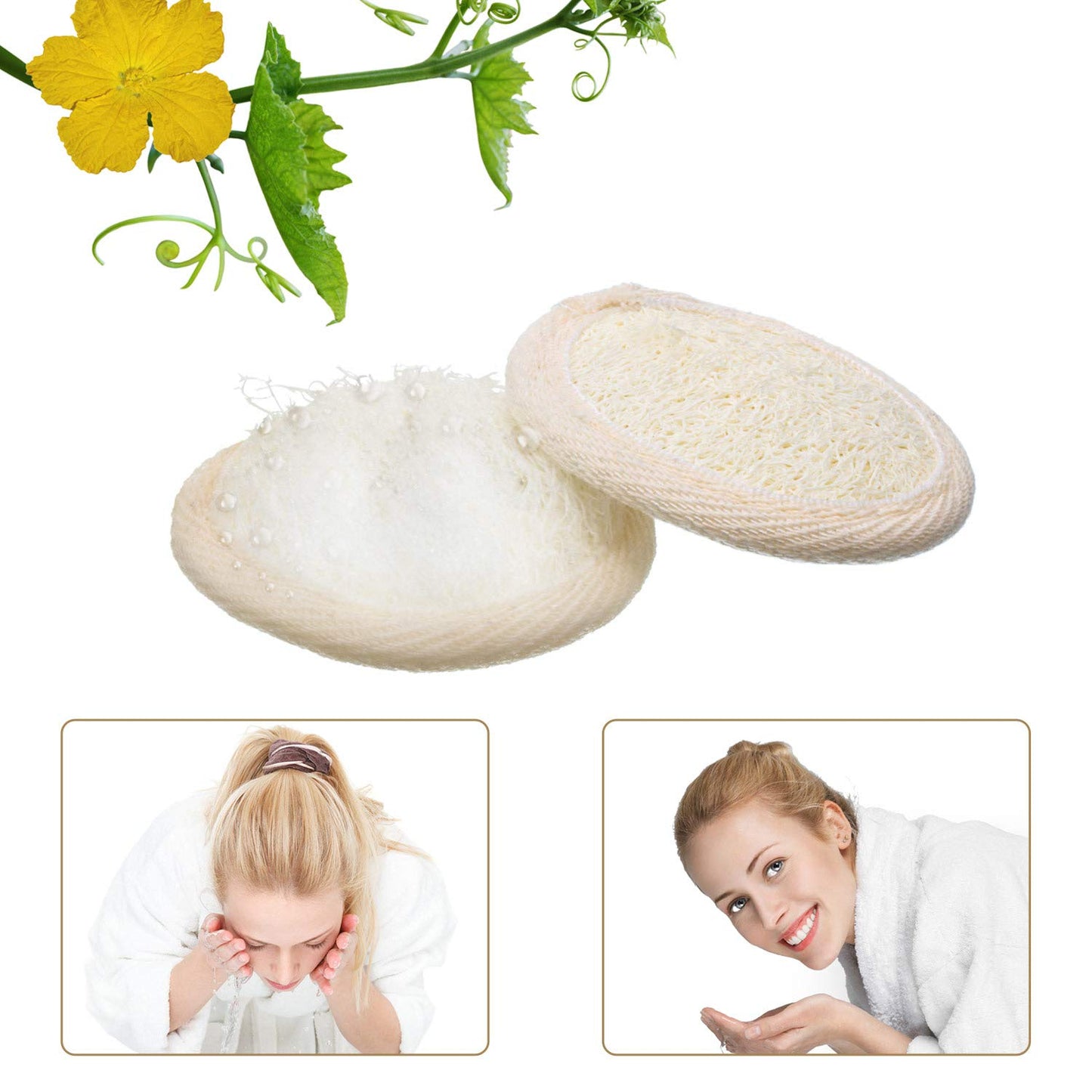 18 Packs Exfoliating Loofah Sponge Pads Mini Facial Body Bath Shower Loofah Sponge Pad Natural Exfoliating Scrubber Brush for Women Men