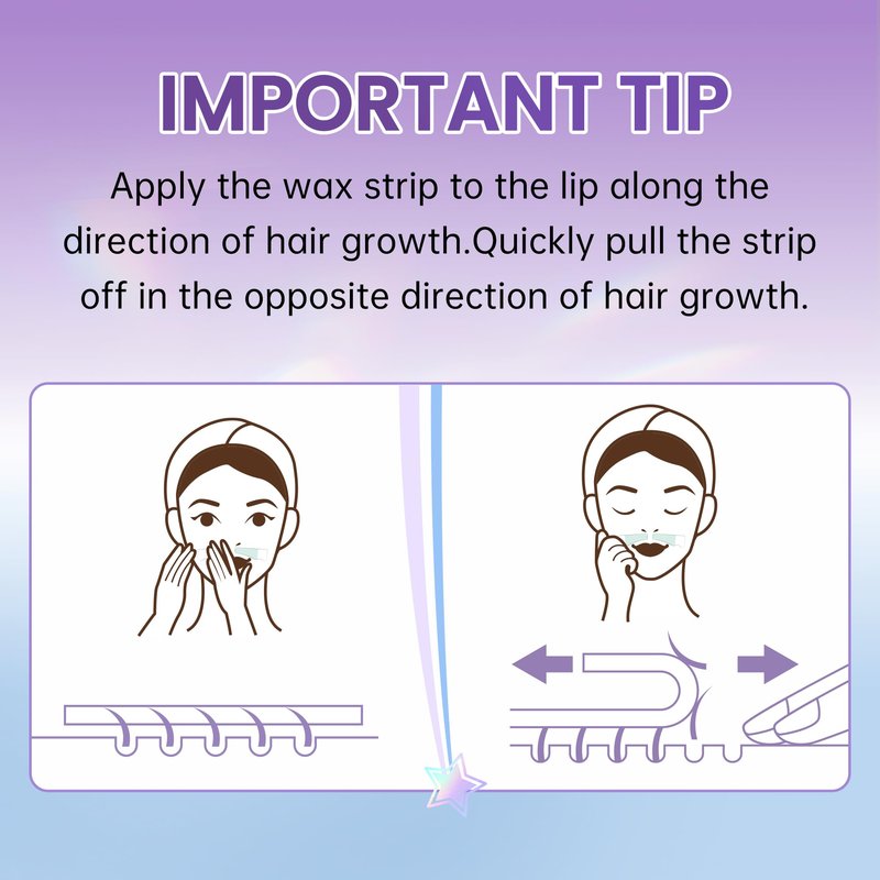 20Pcs Upper Lip Wax Strips, Facial Wax Strips Kit 4 Calming Oil Wipes Working For Upper Lip, Face, Eyebrow, and Chin Mouth waxing Lip upper hair removal Facial Hair Removal for Women LAWINK