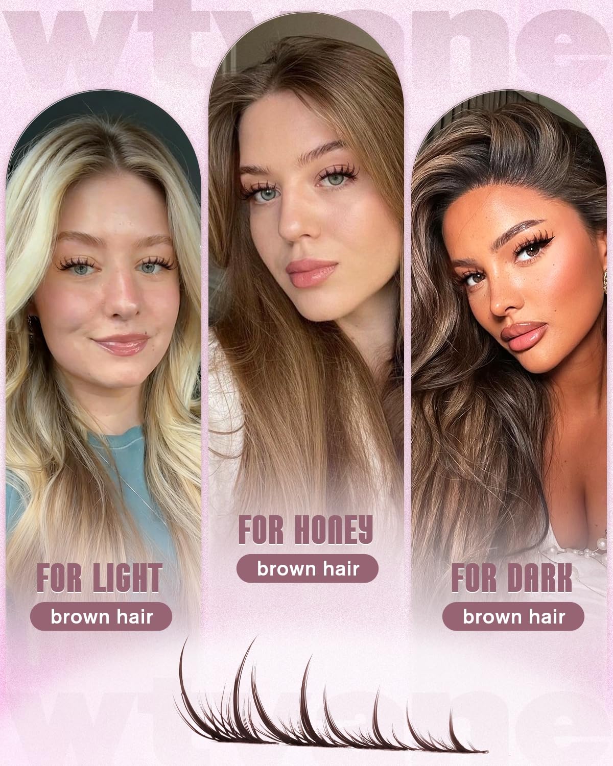 Spiky Brown Lash Clusters - 8-14mm Manga Eyelash Extensions | Wispy Anime Individual Lashes