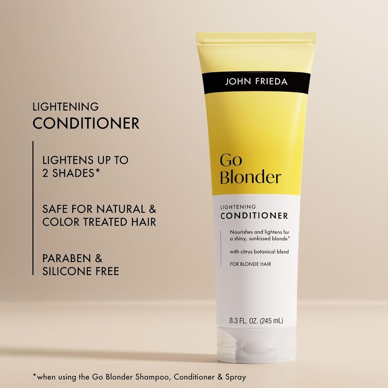 John Frieda Go Blonder Conditioner - Hydrating & Shine-Enhancing for Blonde Hair, 8.3 Fl Oz