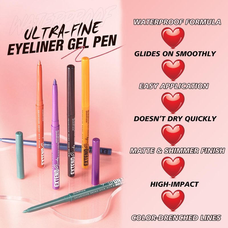 Mefyhtune Blue Eyeliner Pencil Waterproof Retractable Cream Blue Gel Eyeliner Smudge-proof Hypoallergenic (08#)