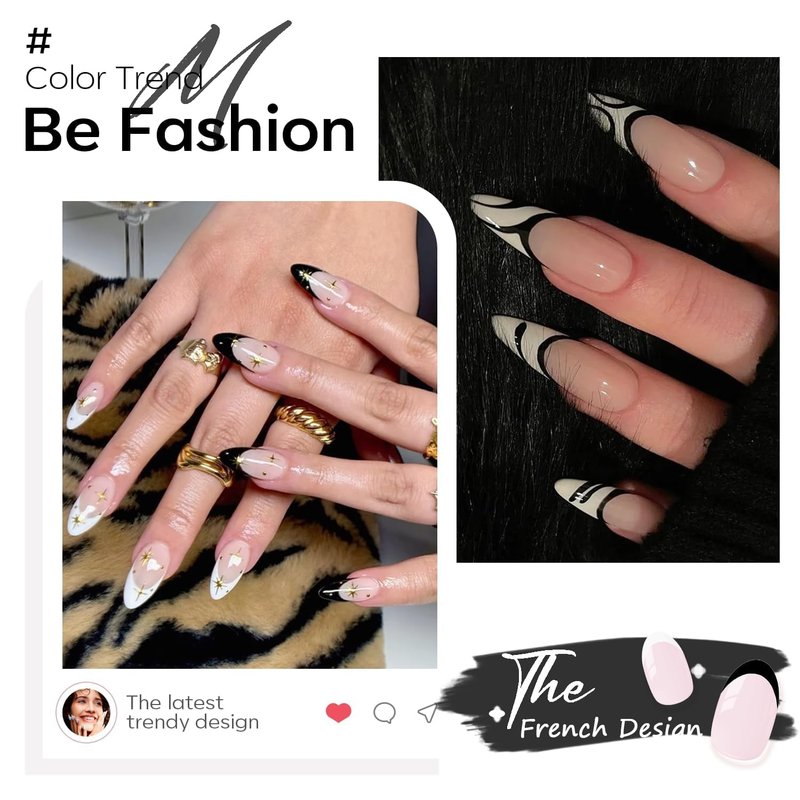 modelones White Gel Polish Black Gel Polish Set 2 Pcs 15ml Black And White Nail Polish Soak Off LED Nail Art French Manicure Salon Diy at Home Salon Gift for Women Girls