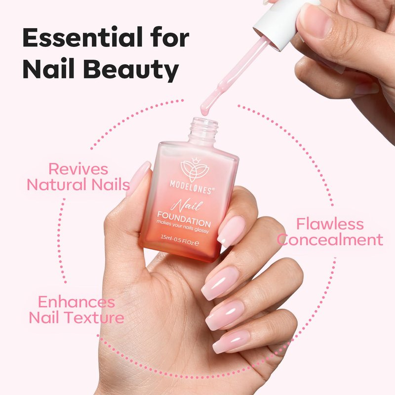 Modelones Nail Strengthener Jelly | Extra Strong Pink & Purple Nail Polish for Damaged Nails