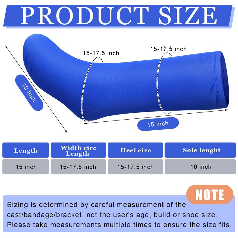 Shyyween 4 Pcs Leg Cast Cover Medium Short Cast Sock Cover Below the Knee Leg Sleeve for Foot Men Women Plaster Stocking Protective(Black, Blue, Gray,Dark Green)
