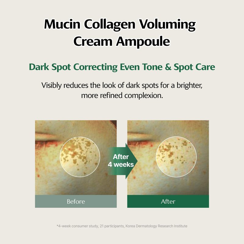 ClearDea Mucin Collagen Voluming Ampoule Moisturizer Face Cream (Dual Collagen + Mucin Care) – Deep Hydrating Facial Skin Care for Women, Glow Up Skincare Essentials - 0.14 Fl Oz x 5ea