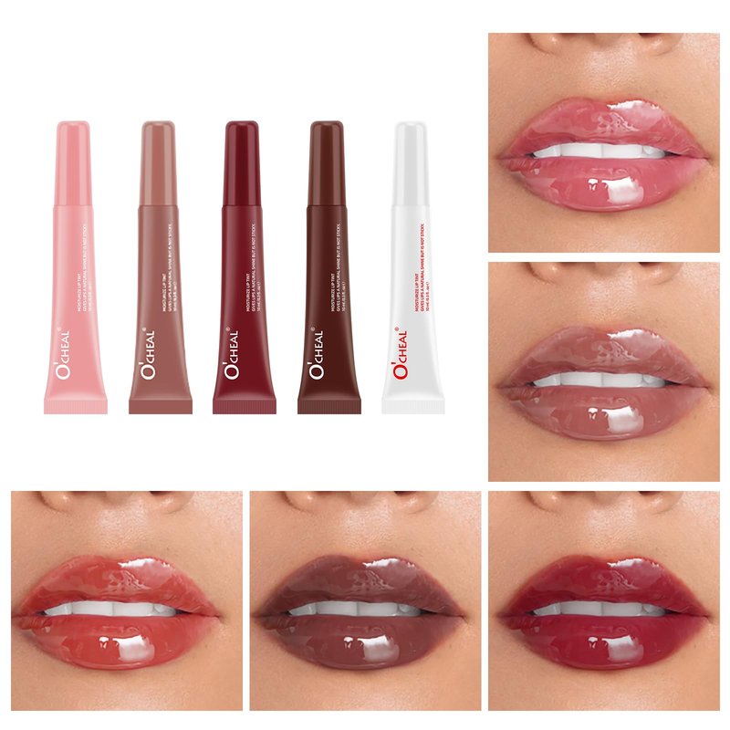 O'CHEAL Lip Gloss for Women, Hydrating Tinted Lip Balm, Natural Glossy Sheer Lip Stain, Lightweight, Plumping, Non Sticky, Long-Lasting, Anti-Wrinkle Lip Butter, Cruelty-Free & Vegan (Pink)