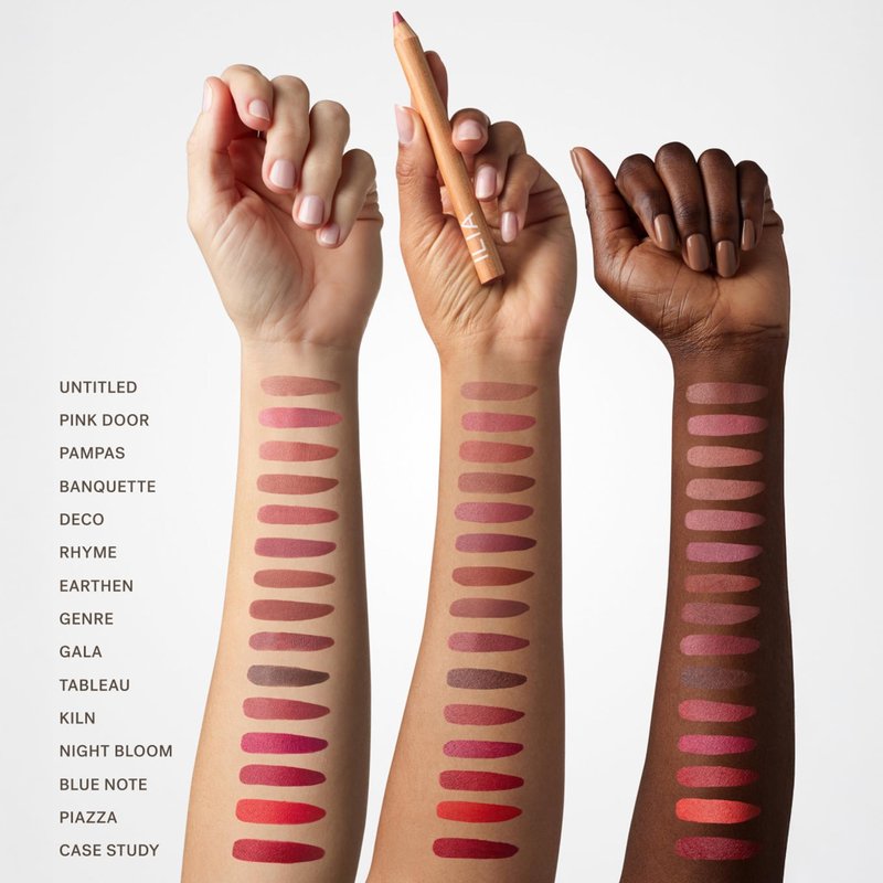 ILIA - Lip Sketch Hydrating Crayon | Hydrate, Plump, Smooth, Strengthen | Long Lasting up to 12-Hours, Bleed-Resistant, Soft-Matte | Barrier-Building, Non-Toxic, Cruelty-Free (Banquette)
