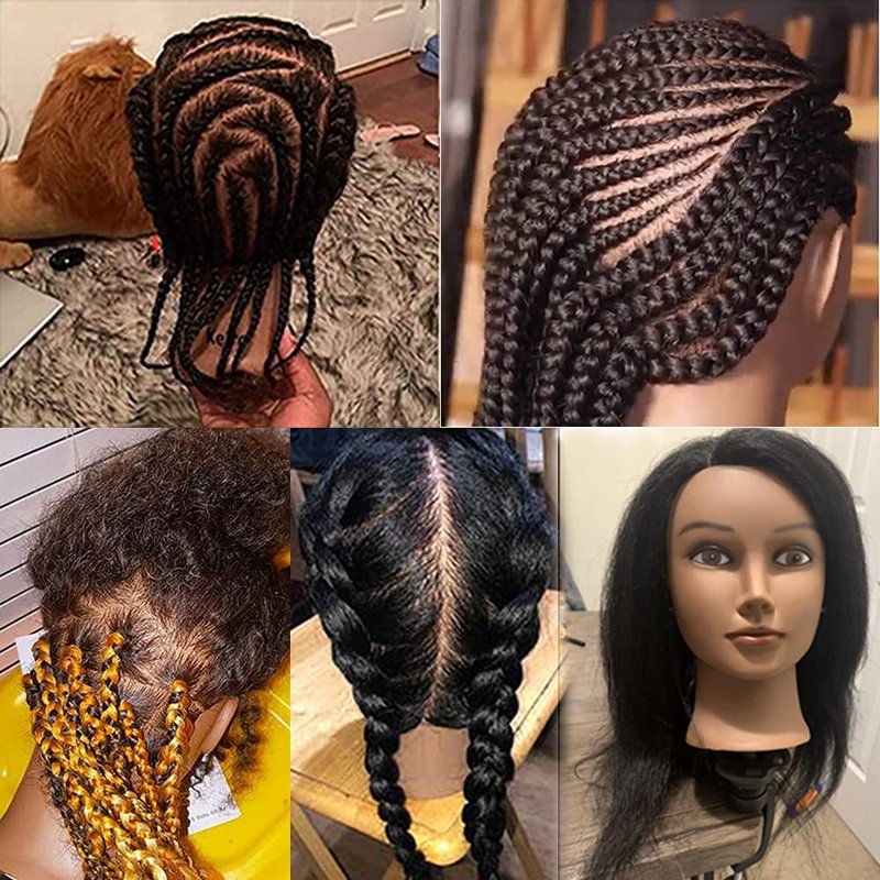 Realistic Mannequin Head with 100% Human Hair - Cosmetology Styling Practice Doll | 14 Inch