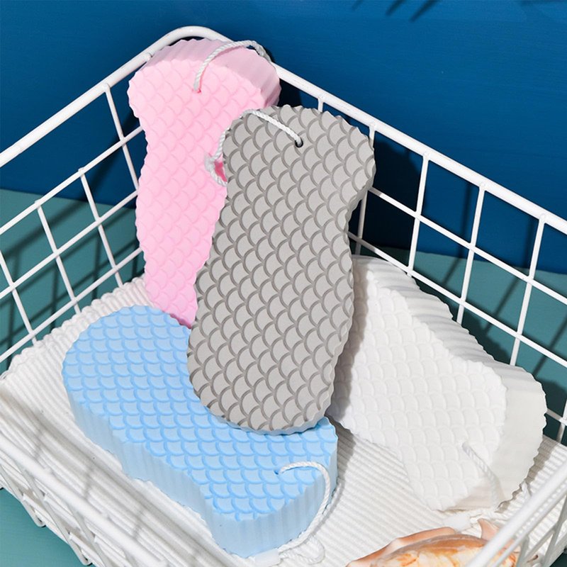 2024 Upgraded Soft Exfoliating Bath Sponges 4 Pcs, Gentle Exfoliating Body Scrub, Quick-Dry, Deep Cleansing, African Net Sponge, for All Skin Types