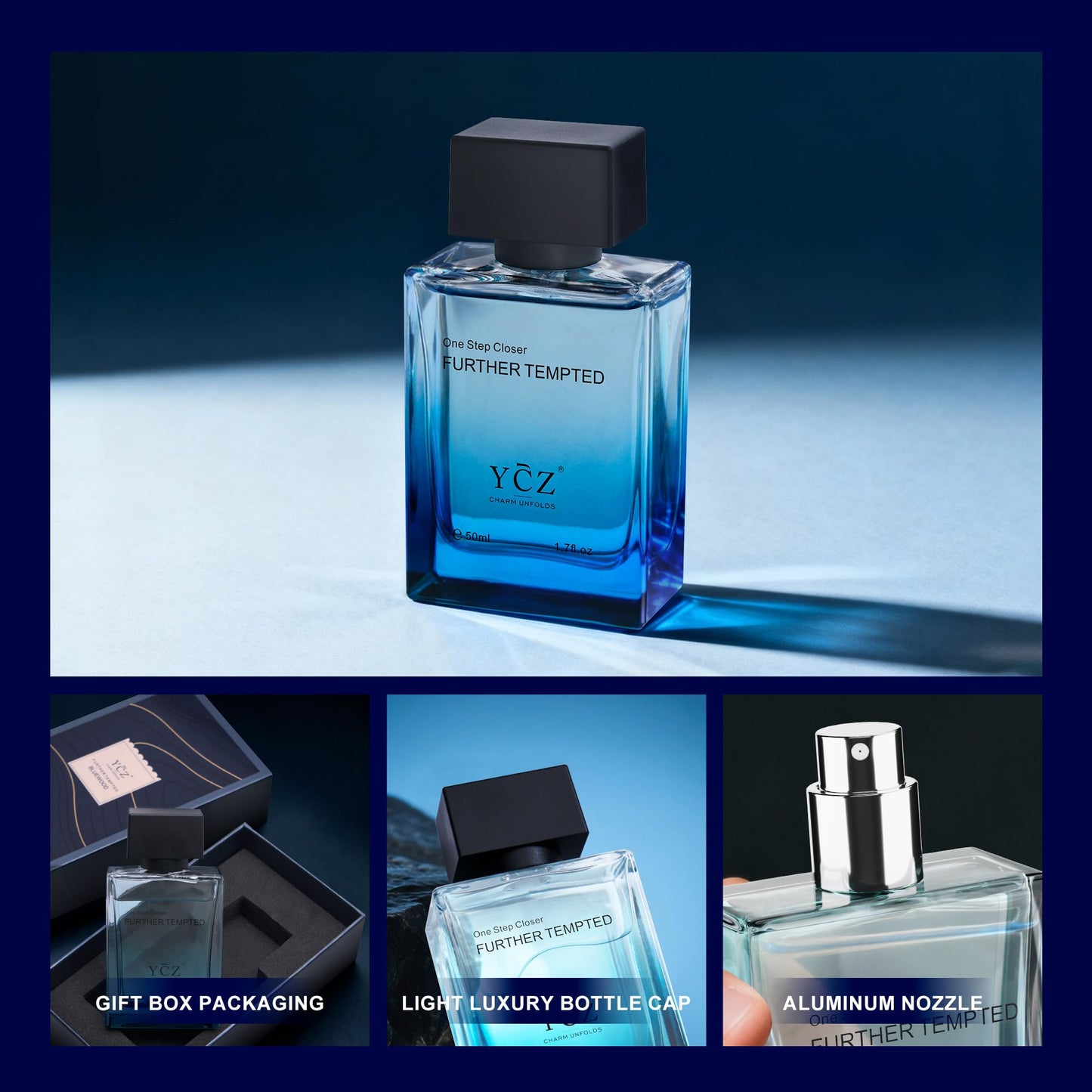 Ycz Men's Blue Wood Shadow Perfume for Men, 1.7 oz. Long Lasting Eau De Parfum Cologne For Men, Daily Use Men's Casual Cologne, A Signature Scent Great Holiday Gift A Gift for Any Occasion