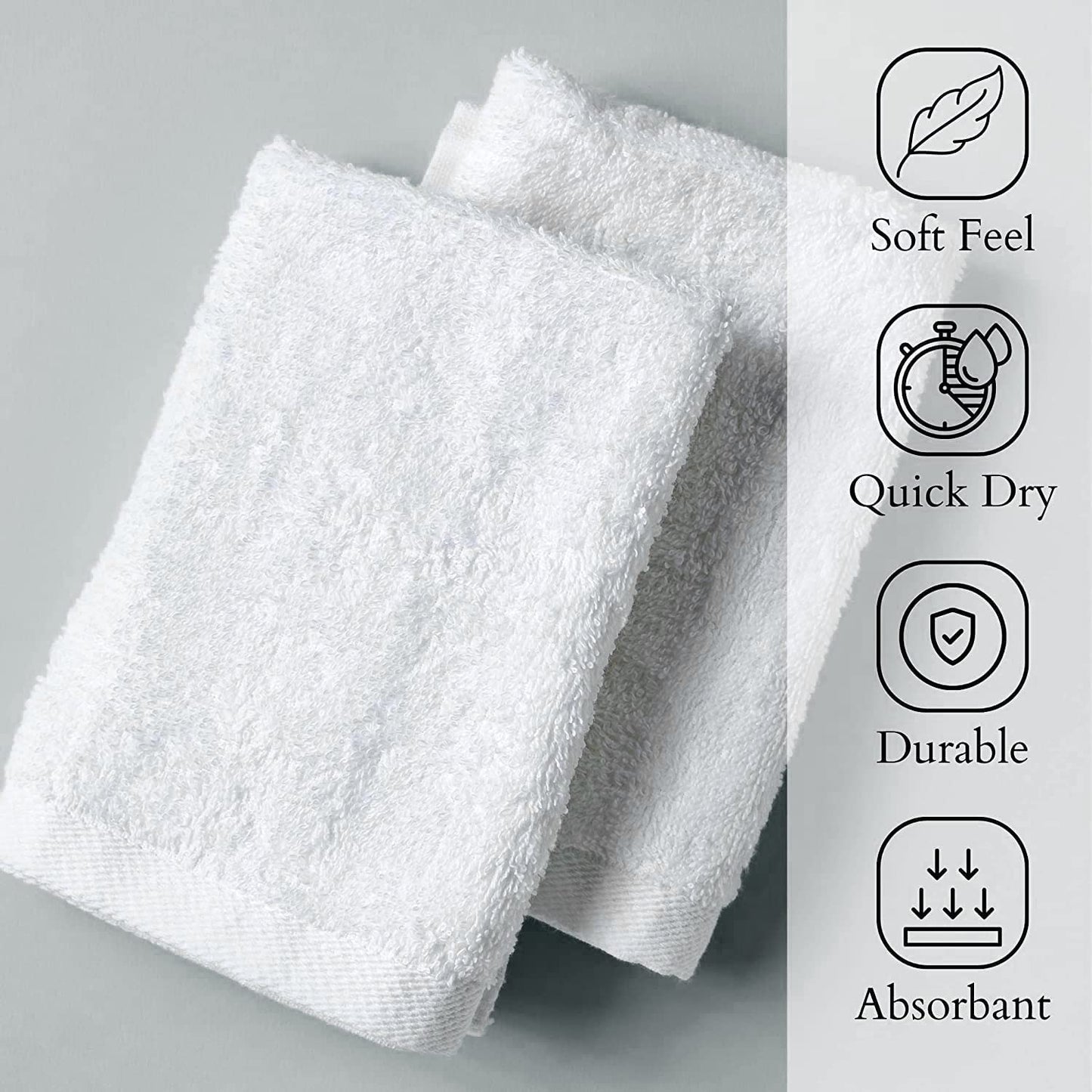 GOLD TEXTILES Premium White 100% Cotton Bath Towels Set (6 Pack, 24 x 50 Inch) High Absorbency Multipurpose Quick Drying Pool Gym Hotel Spa Bath Towel (6, White)