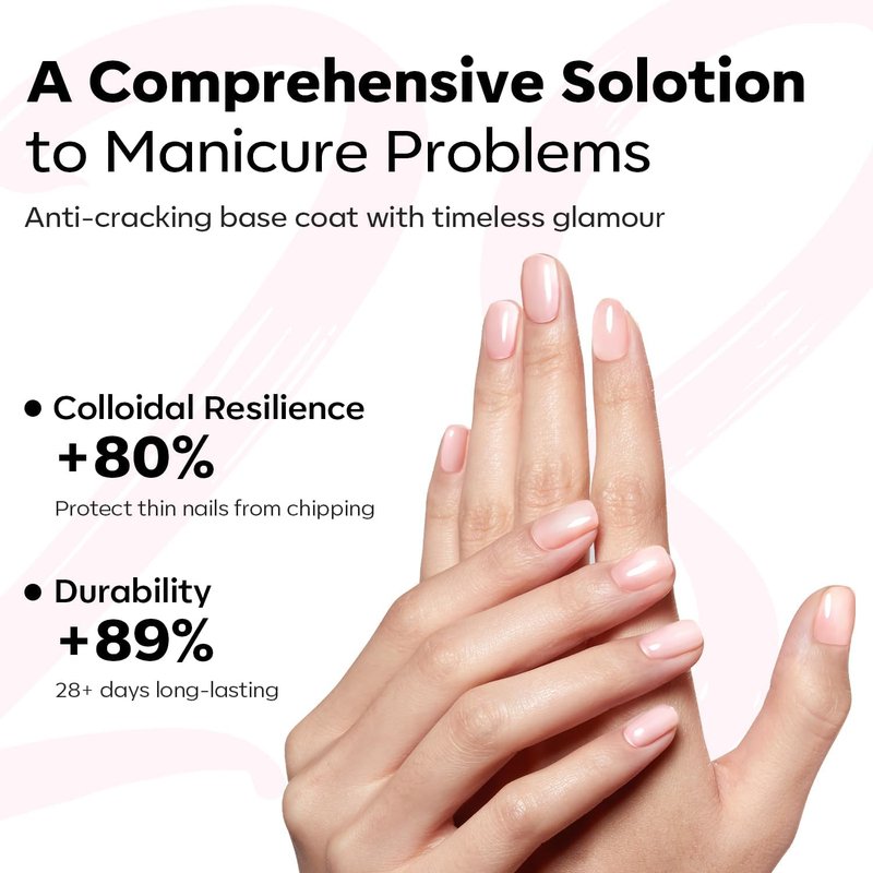 modelones Builder Rubber Gel Base Coat for Nails, Sheer Light Pink Rubber Base Gel Nail Polish for Strengthen Apex Building Extension Protect Weak Nails Long Last U V Manicure Gift for Women
