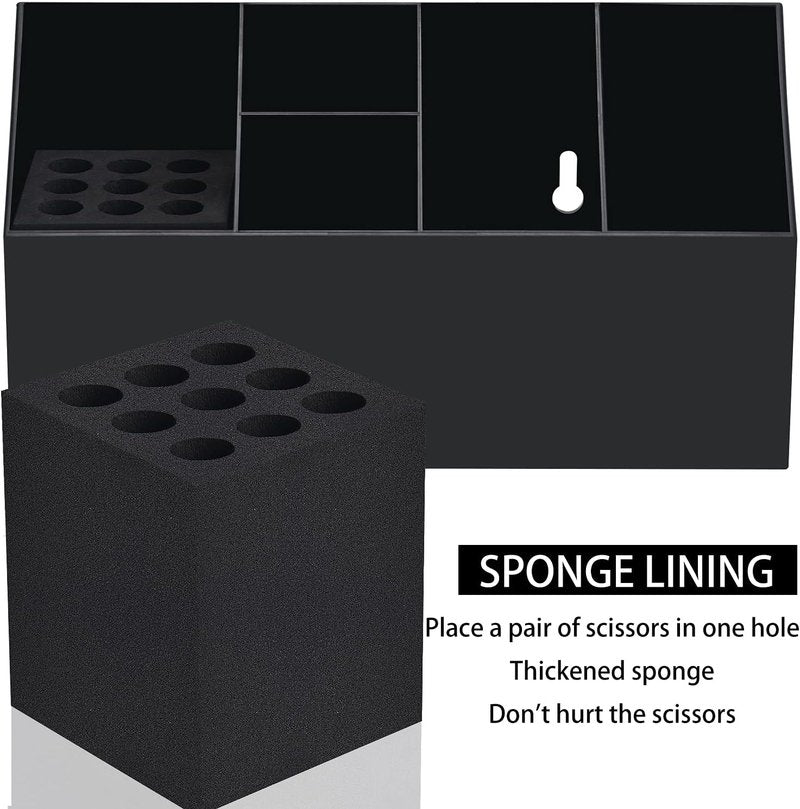 Noverlife Hair Scissors Storage Box - Professional Shear Holder for Salon Tools | Black