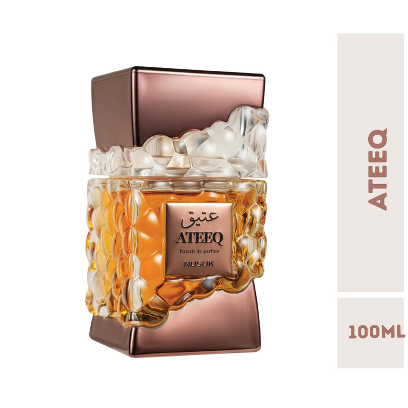 Nusuk Ateeq Perfume for Men - Long Lasting Extrait De Parfum Citrus, Spice & Woody Notes Bold Masculine Luxury Fragrance 100ml