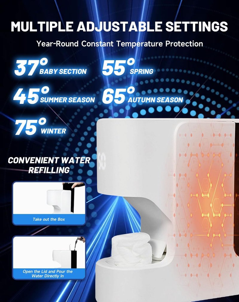 Skiennix Automatic Hot Towel Dispenser - Rapid 5-Second Heating | Adjustable 131°F Temperature, Includes 20 Disposable Towels