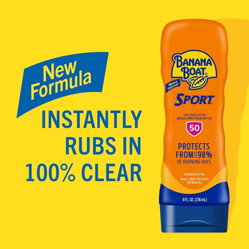 Banana Boat Sport Ultra SPF 50 Sunscreen Lotion - Water Resistant, Oxybenzone Free, 8oz