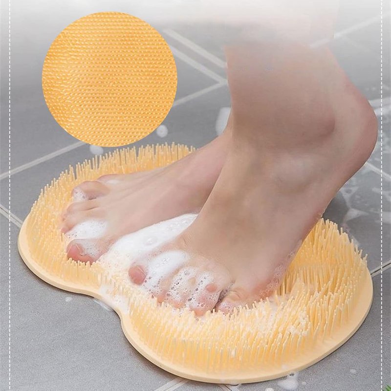 Hfpengzan Shower Foot Scrubber Mat Back Washer Wall Mounted Bath Pad, Non-Slip Suction Cup Shower Foot Scrubber, Body Back Washer Mat for Men Women Daily Skin Cleansing
