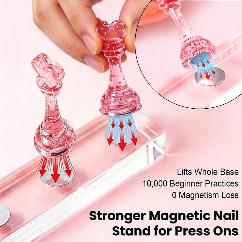 Magnetic Acrylic Nail Stand - Strong Holder for Press-On Nails | Ideal for Painting & Design Practice, No Magnetism Loss