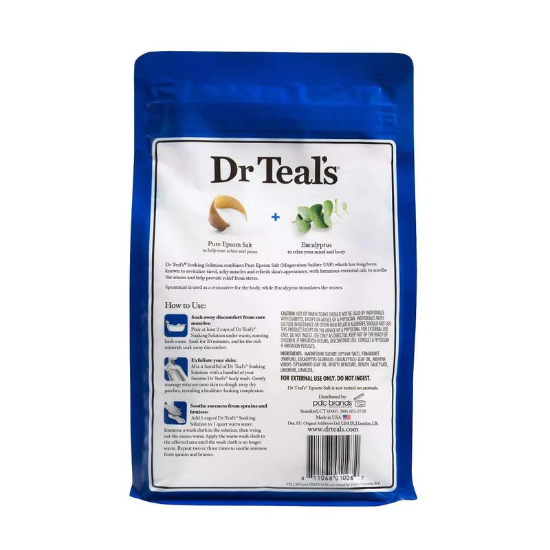 Dr Teal's Pure Epsom Salt Bath Variety Gift Set (2 Pack, 3lb Ea.) - Relax & Relief Eucalyptus & Spearmint, Glow & Radiance Vitamin C & Citrus - Essential Oils Soothe the Mind, Alleviated Daily Stress