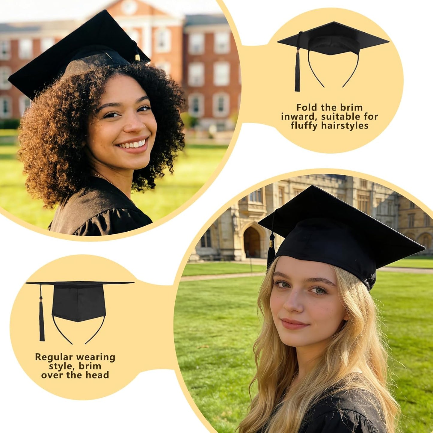 ZEYER Graduation Cap Headband Stabilizer Headband - Anti Slip Hair Band for Women, Hat Accessories for Graduates & Students