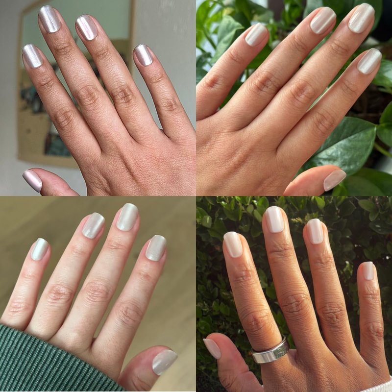 Olive & June Maximalist Press-On Nails - 42 Non-Toxic, Long-Lasting Fake Nails | Extra Short Squoval | Marshmallow Velvet
