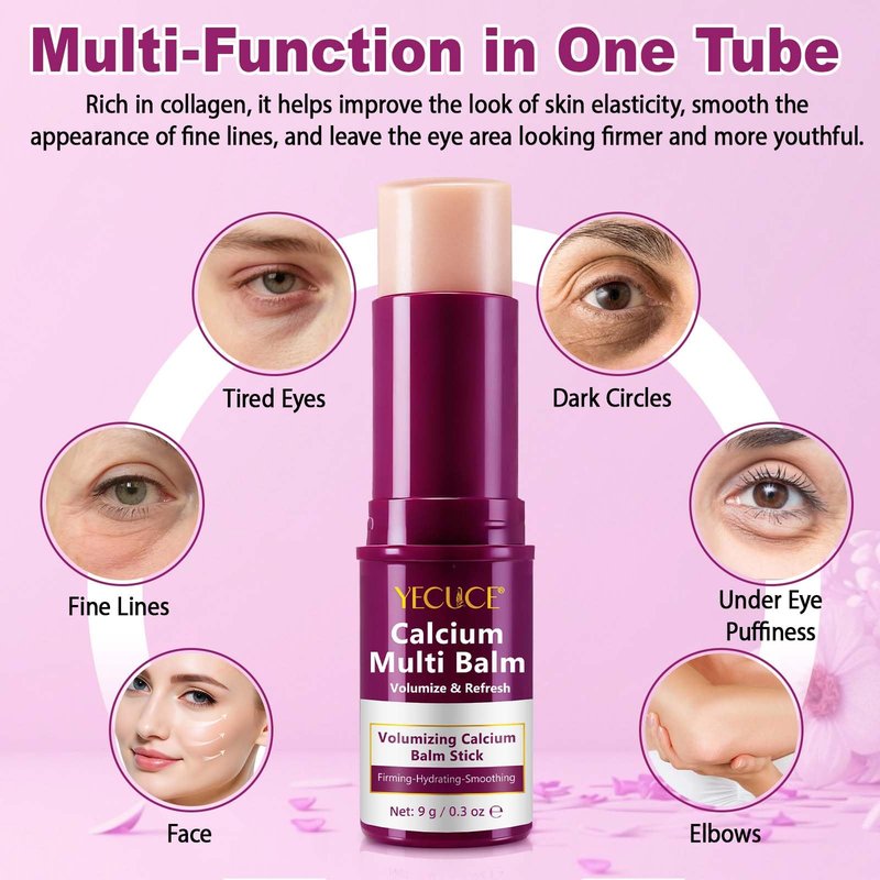 NIFEISHI Calcium Volume Multi Balm Stick, Calcium Volume Balm, Anti Wrinkle, Firming & Moisturizing, Hydrating, Lifting Cream for Lip, Eye, Face, Neck- Suitable for All Skin Types 0.3oz