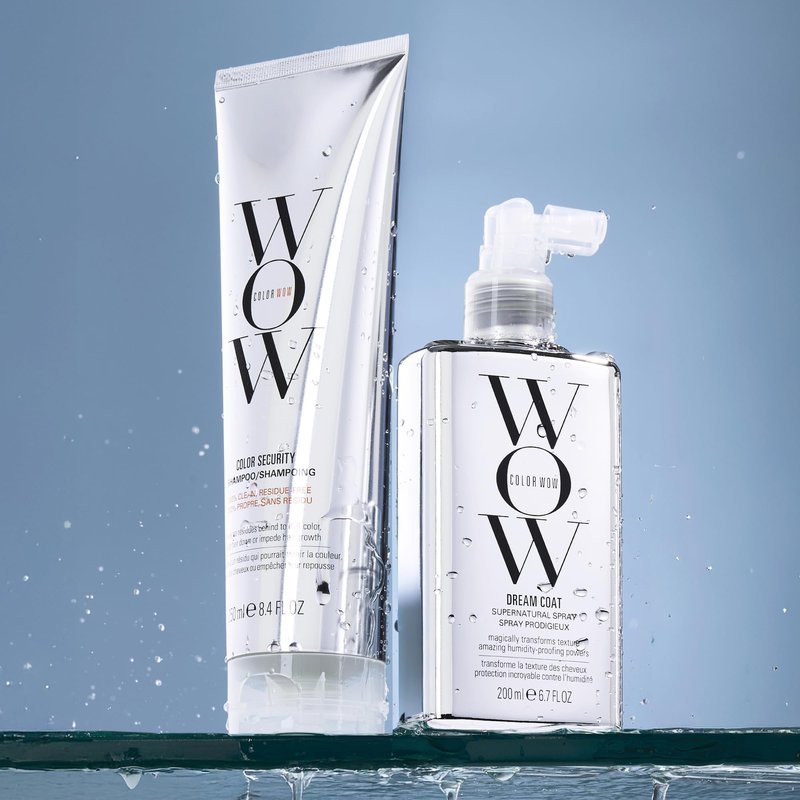 COLOR WOW Ultimate Frizz-Free Bundle - Award winning DREAM COAT and COLOR SECURITY SHAMPOO duo for long lasting frizz-free, shiny, glassy hair. Humidity-proof strands and built-in heat protection.