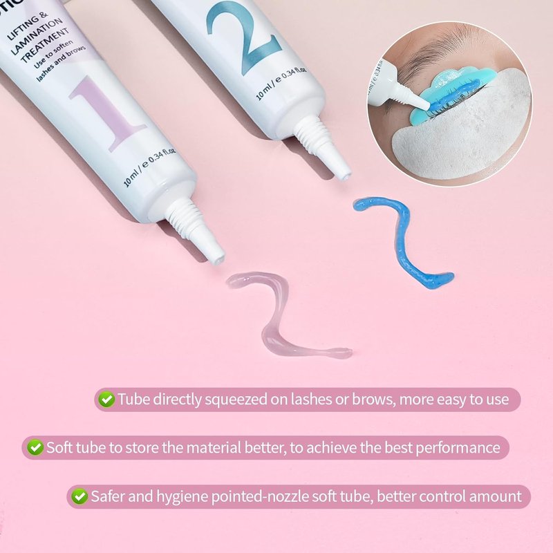 Skiennix Lash Lifting Solution - DIY Home Lash Lift Lotion in Precision Slim-Tip Tube for Waste-Free Application