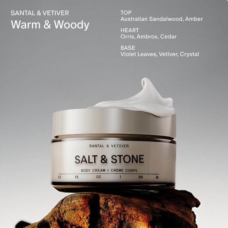 Salt & Stone Body Cream - Hydrating Formula with Seaweed Extracts & Squalane | Deep Hydration & Glow | 6.7 fl oz