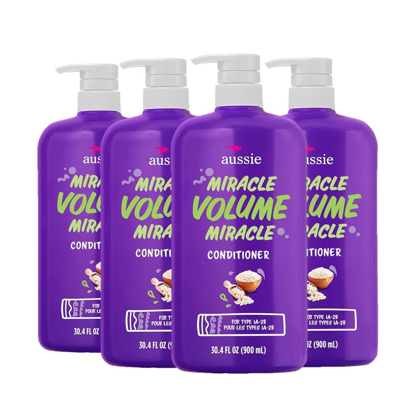 Aussie Miracle Volume Conditioner - Paraben-Free Volumizing Formula | 30.4 oz, 4-Pack
