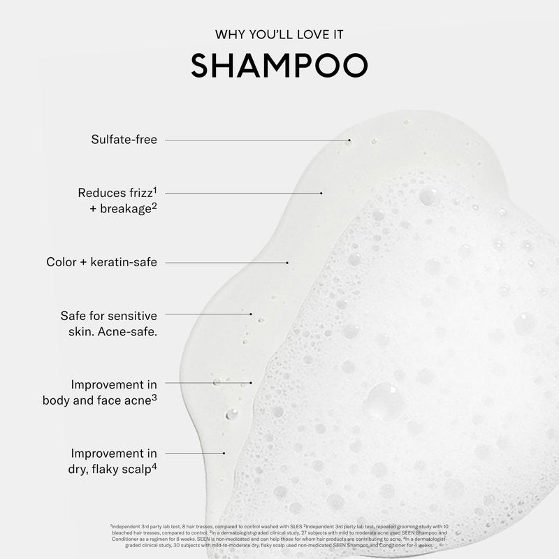 SEEN Shampoo - Scented - Non-Comedogenic Hair Shampoo- Dermatologist-Developed - Safe for Sensitive & Acne Prone Skin