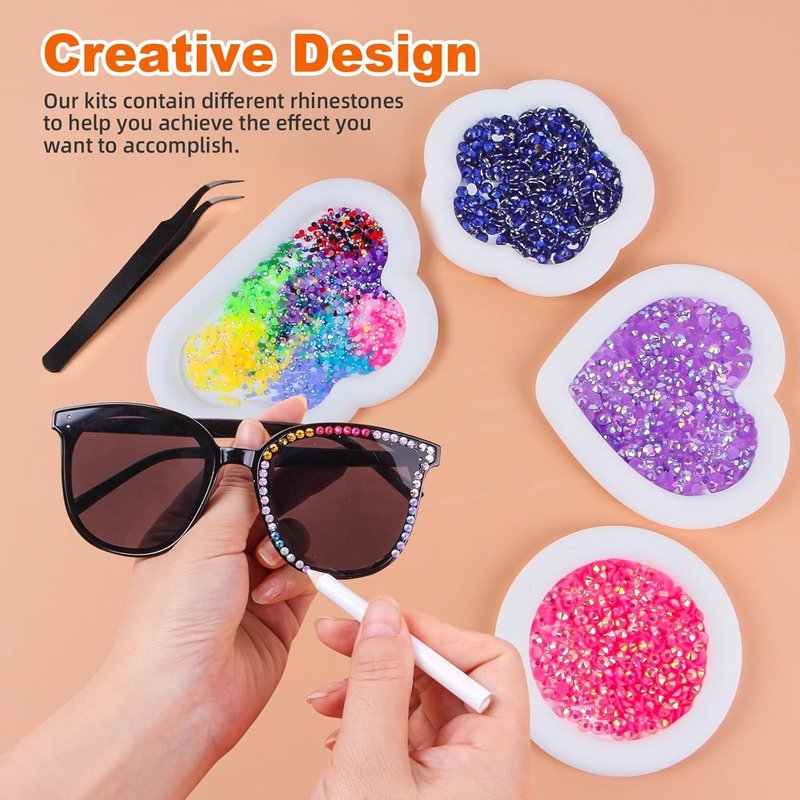 38000Pcs 32 Colors Jelly Rhinestones for Bedazzling, 3mm Resin Flatback Gems for Diamond Art, Bedazzler Kit with 3Pcs B7000 Jewelry Glue for Crafting Bedazzled Book Shoes Nail