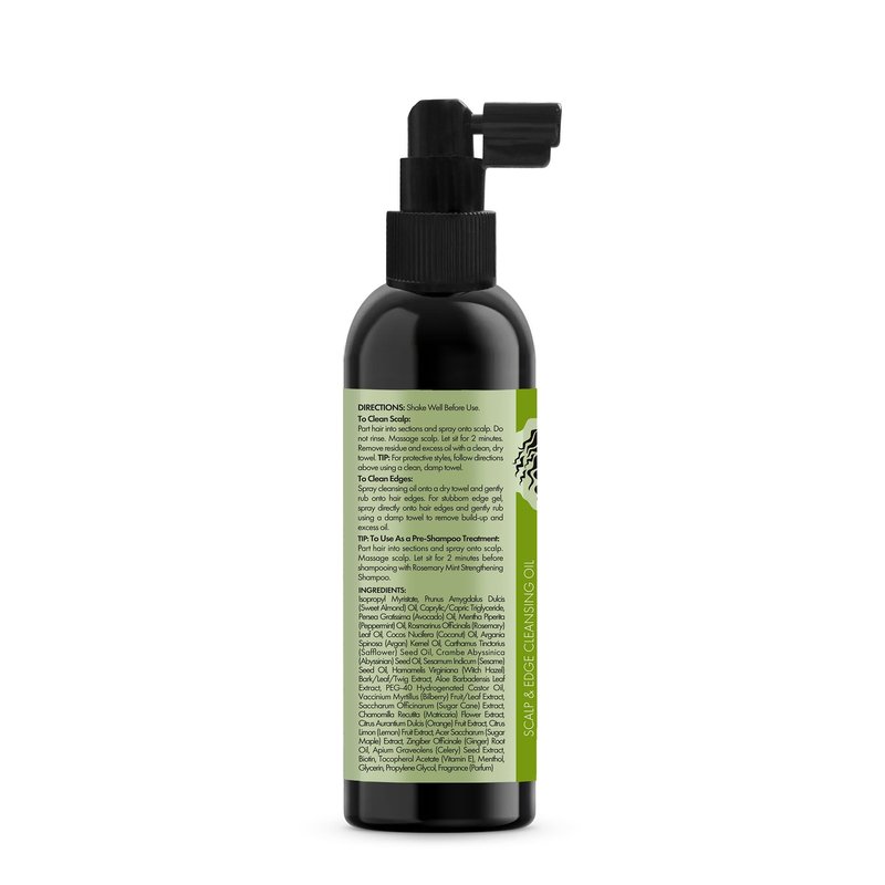 Mielle Organics Rosemary & Mint Scalp & Edge Cleansing Hair Oil - No-Rinse Scalp Cleanser for Product Build Up - Prolongs Hairstyles Between Wash Days & Encourages Longer, Healthier Hair (4 Oz)