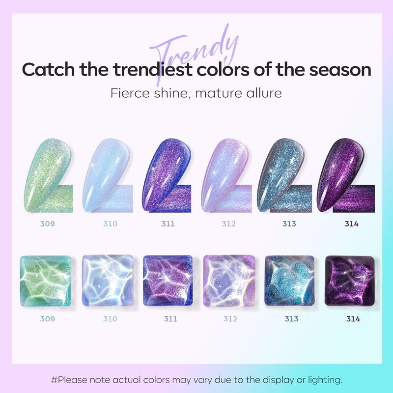Modelones Chameleon Nail Polish Set - 6 Colors Holographic Quick Dry Mini Lacquer | Gift for Women & Girls