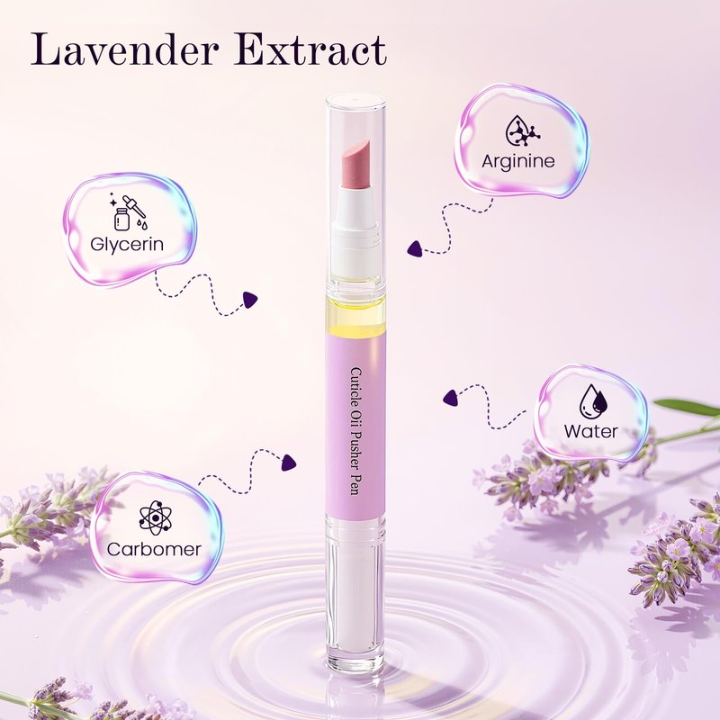 2 Pcs 2 in 1 Cuticle Remover Pen,Ceramic Cuticle Oil Pusher Pen for Hangnails Dry Nails, Nail Pusher Tool for Repair Nourish Moisturize Brighten Nails 2PCS