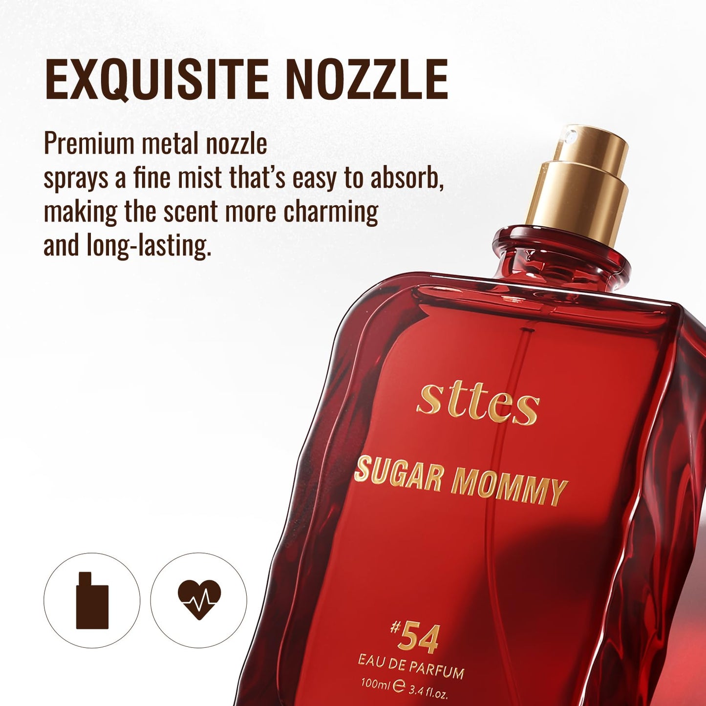 Sttes Sugar Mommy #54 Eau de Parfum for Women 3.4 Fl Oz / 100ml – Sweet Gourmand Perfume with Saffron, Almond & Jasmine, Amberwood Musk – Long Lasting Women's Fragrance Gift Perfume
