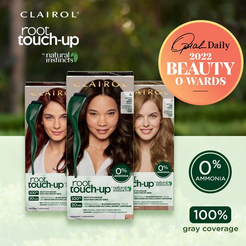Clairol Root Touch-Up by Natural Instincts Permanent Hair Dye, 2 Black Hair Color | Naturally Blended Roots with 100% Gray Coverage | Vegan & Ammonia Free Formula | Pack of 1