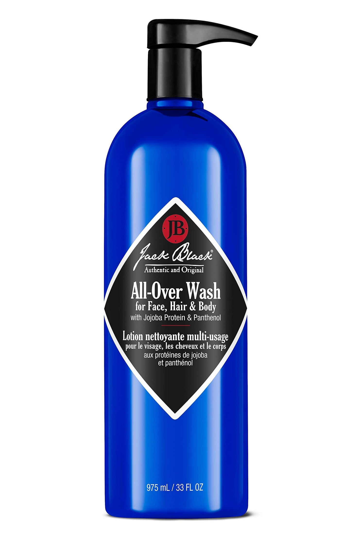 Jack Black All Over Wash Face, Body & Hair Cleanser, 33 Fl Oz – Citrus, Mint & Oakmoss – Mens Face Wash, Body Wash, Shampoo, Skin Care, Hair Care, Multi-Purpose Body Wash Men, Sulfate–Free