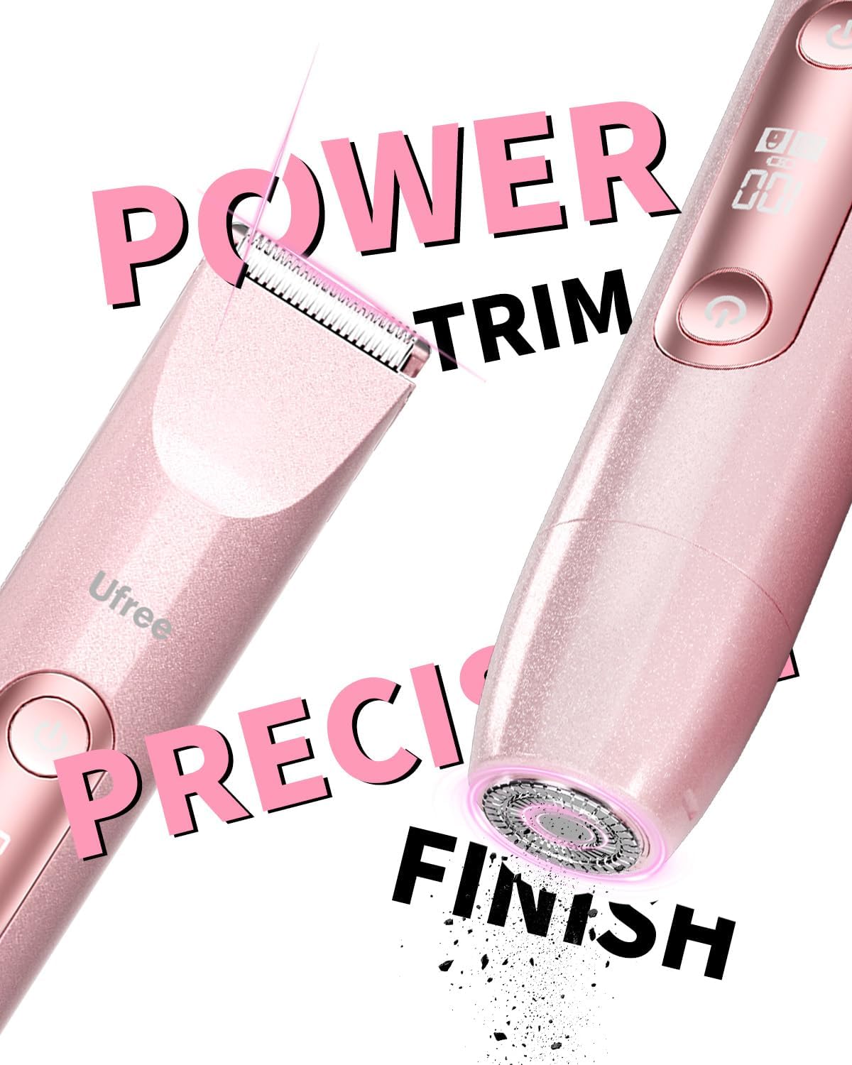 Ufree Bikini Trimmer - Dual Head Electric Razor for Women | Waterproof Rechargeable Shaver for Body & Face