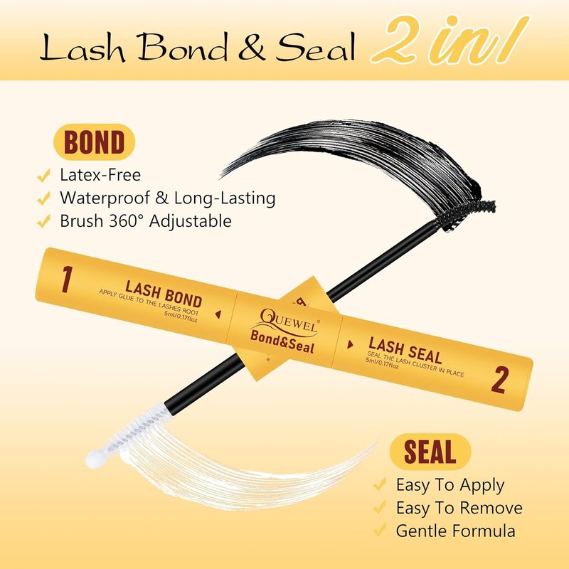 QUEWEL Lash Clusters Kit - 320 Pcs 30D & 40D Eyelash Extensions | Wispy 9-16mm with Bond & Seal Glue