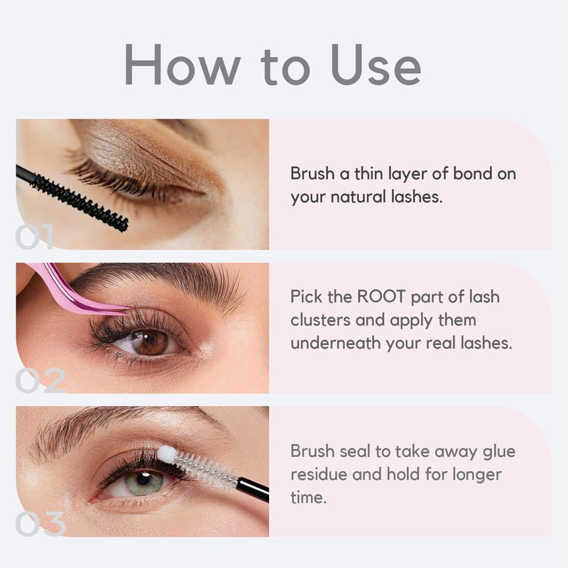 Lash Bond and Seal Remover Kit Waterproof Lash Cluster Glue with Strong Hold Eyelash Adhesive and Remover Non-Irritating Lash Glue Kit (10ML+5ML)