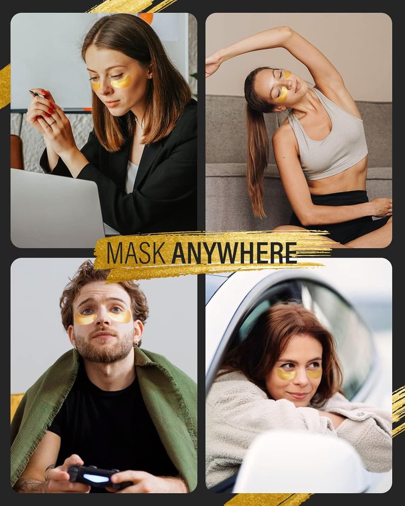 Maskiss 24K Gold Under Eye Patches - Collagen Eye Masks for Dark Circles & Puffiness (25 Pairs)