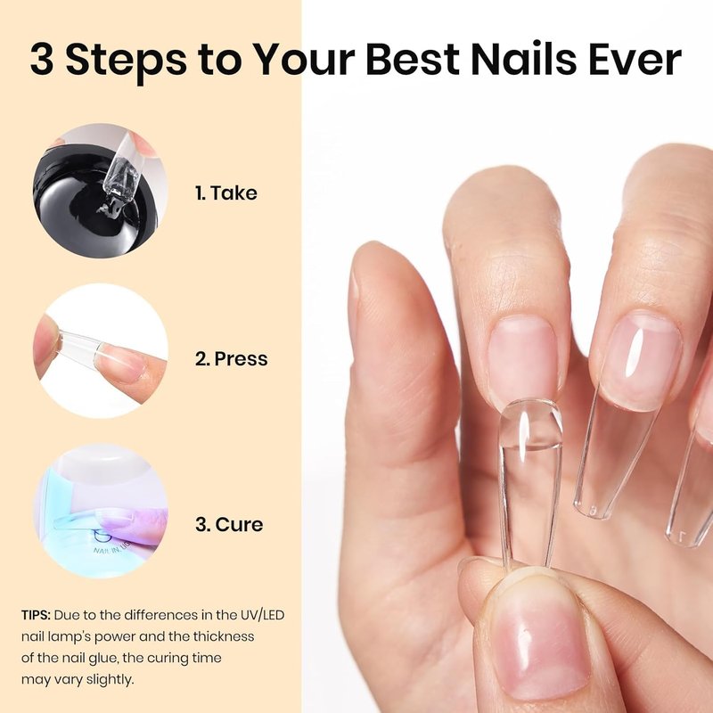 Beetles Solid Nail Glue Gel for False Tips, 15g Strong Adhesion for Clear Press on Acrylic Tips, Hard Gel 3D Sculpting for Summer Nail Art UV Light Cured