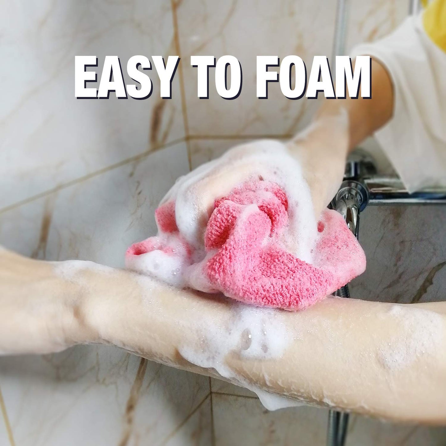 Evridwear Exfoliating Back Scrubber for Shower - Double-Sided Body Scrubber with Handles, Deep Clean, Massage & Exfoliate Back Washer for Men & Women, Invigorates Skin & Circulation