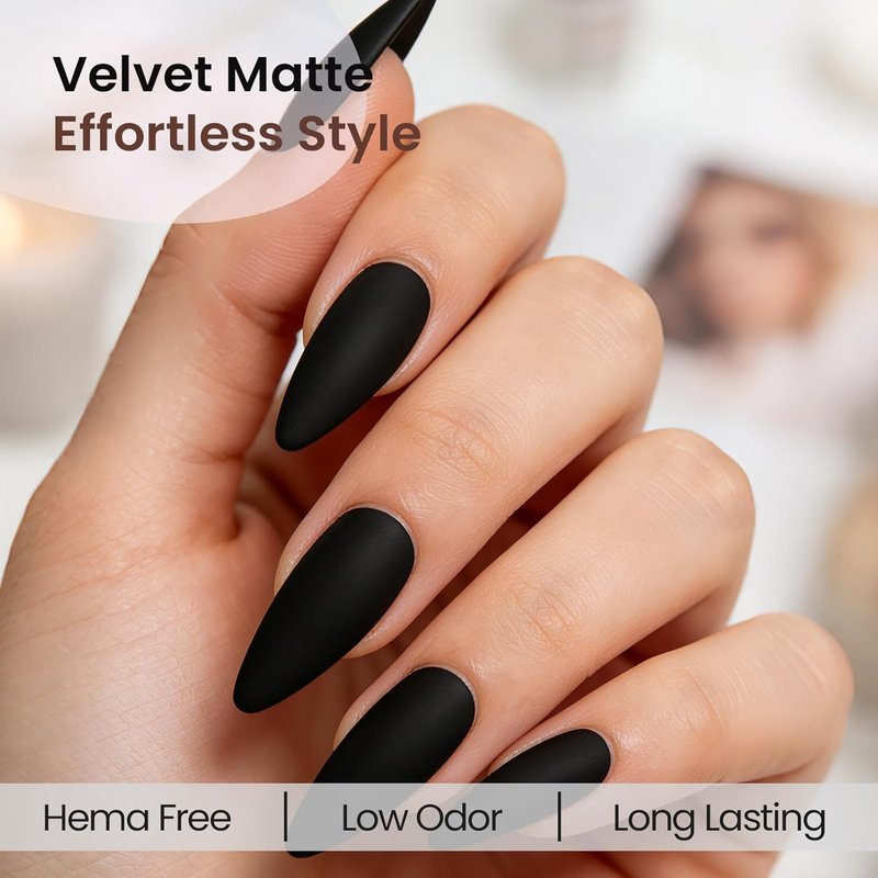 Hema-Free Gel Nail Polish - Black Color UV Nail Kit for DIY Manicure | 1 Piece